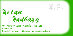 milan hadhazy business card